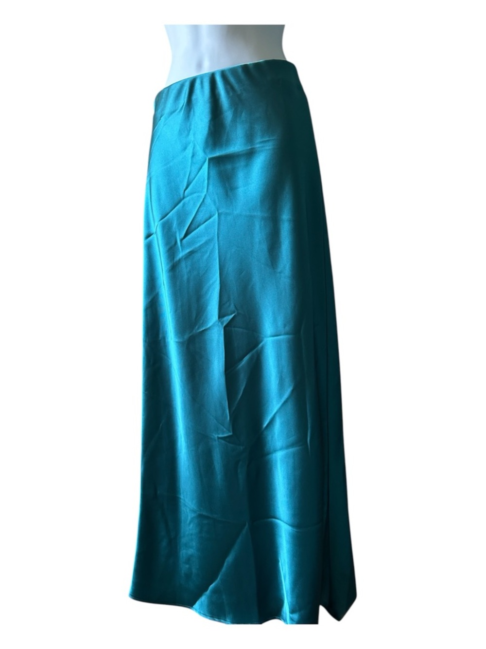 Zara Teal Satin Maxi Skirt